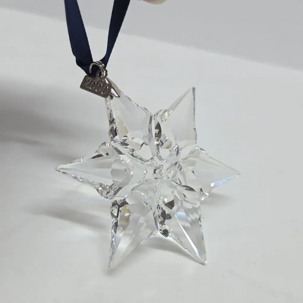 Swarovski Crystal 2000 Annual Christmas Snowflake Star Large Ornament With Box
